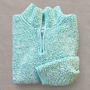 Sonoma Green Teddy Jacket Plush Stand-Up Collar